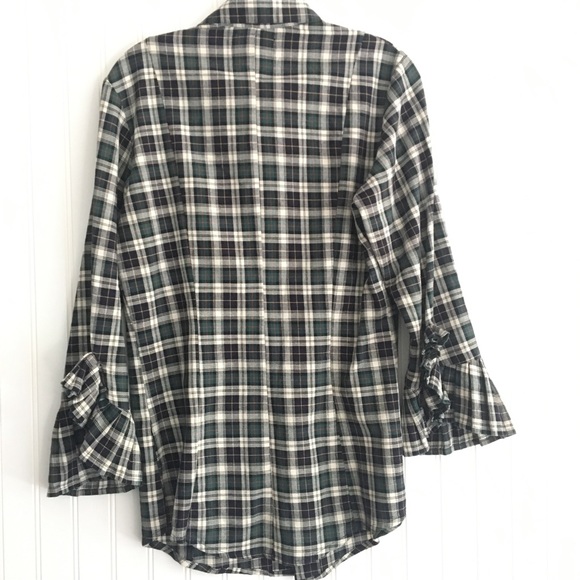 Alicia Bell green plaid button down SIZE 10 - Picture 3 of 8